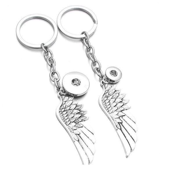 

new snap jewelry 12mm 18mm metal wing snap button keychains keyring pendant for women girls gi qylloi