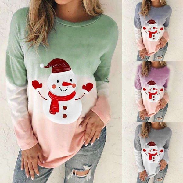 

tie 2020 new women's dye autumn gradient stitching printed sweater top, Black