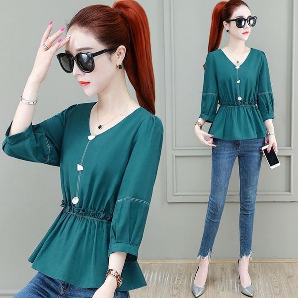 

small hem shirt women's fashion summer wear 2020 nian new style at the beginning of autumn clothing xiao shang yi service elegan, Black