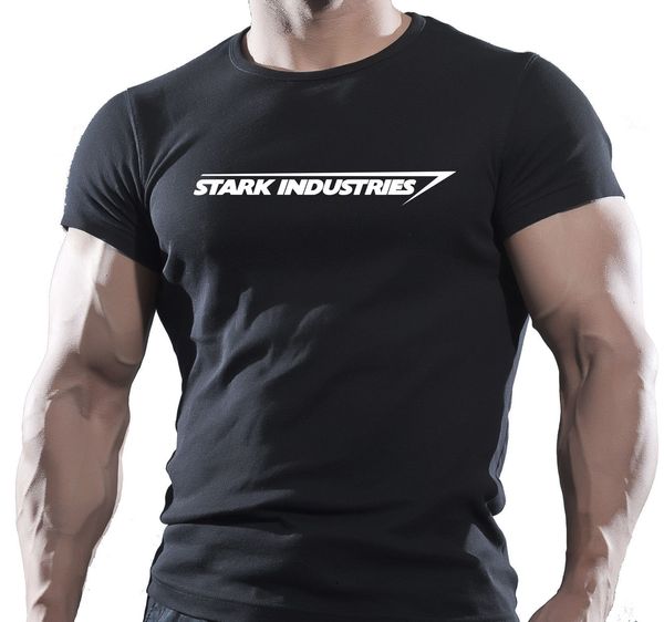

t-shirt лето новизны мультфильм new - stark industries черная футболка футболка спортивная с капюшоном толстовка толстовка