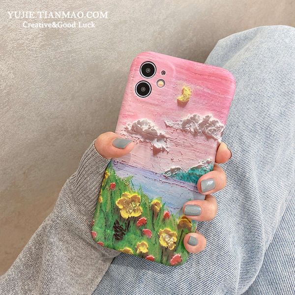 

personality creative oil painting for 11 case promax xr xs max silicone 8plus male 7p se2 fall proof vip x / 12mini