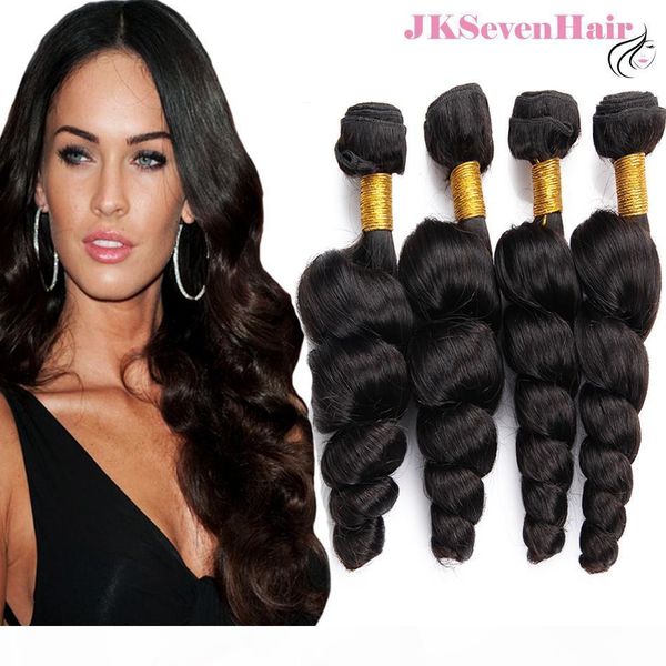 

10a grade loose wave brazilian virgin human hair bundles for sale 4pcs peruvian indian malaysian remy hair weaves, Black