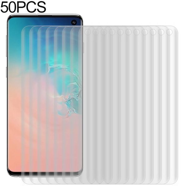 

for galaxy s10e 50 pcs 3d curved full cover soft pet film screen protector