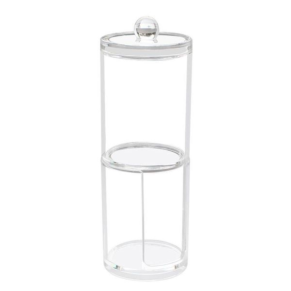 

multifunctional round transparent cotton pad swab makeup table container cosmetic makeup cotton pad organizer jewelr jllbik