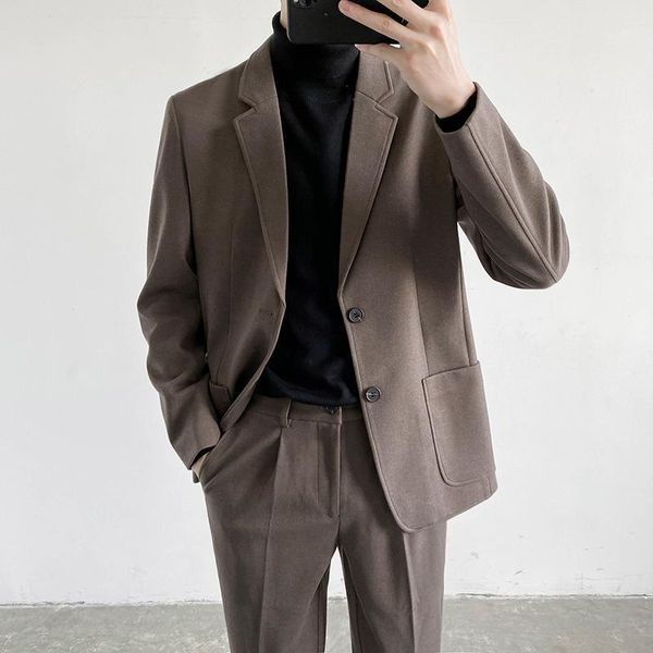 

blazer mens british stylish male blazer suit business casual winter men jackets oversized wedding vetement suits by50xz1, White;black