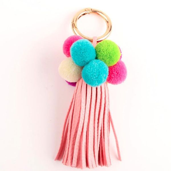 

мода ювелирных изделий брелок pom pom tassels ключевая цепь помпома брелок в день святого валентина подарок кулон подарок оптом цена qh6007
