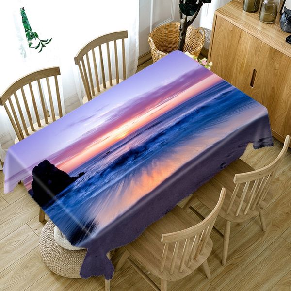 

love sea evening glow printed tablecloth wedding christmas decor rectangular table cloth thicken waterproof table cover custom