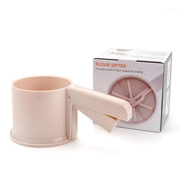 

semi-automatic flour sieve mechanical hand-held sifter shaker cup shape flour hxbc1