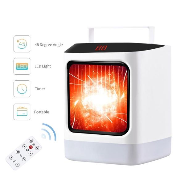 

electric space heater fan with timer heater safe overheat protection quiet handle personal mini space fan