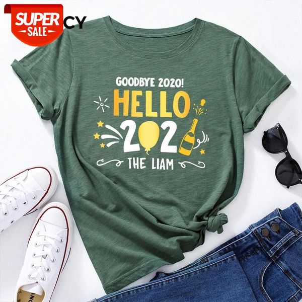 

jfuncy plus size women's tee shirt short sleeve cotton t-shirt hello 2021 print woman tshirt summer women female clothes #9e8c, White