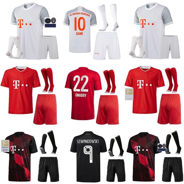 

20 21 bayern munich комплект взрослых + kids kit носки трикотажные изделия футбола левандовски 2020 2021 эрнандес коутиньо форма полный комп, Black