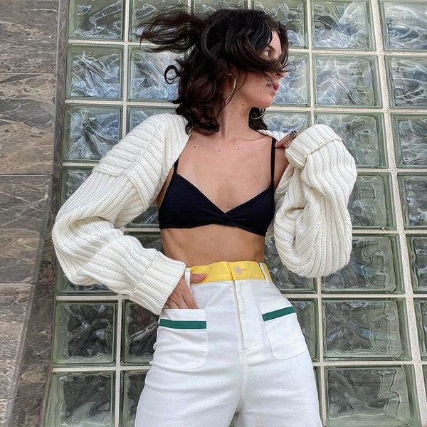 

women autumn knitted cardigan casual style solid color long sleeve open-front sweater coat 2021 new fashion cozy soft 1, White