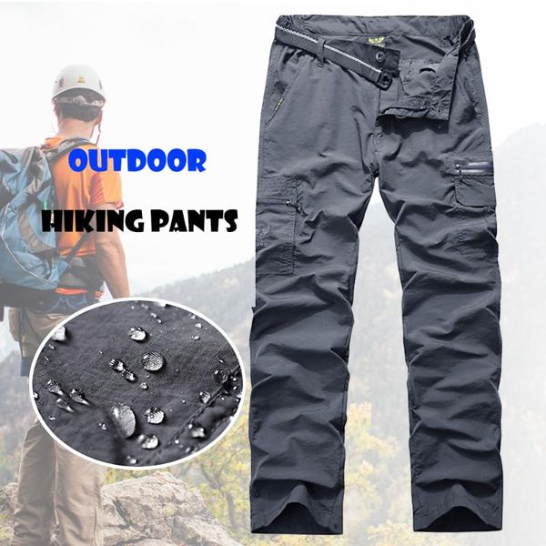 

men outdoor hiking pants quick dry waterproof scratch resistant tactical sports fishing 4xl plus size with belt 2020, Black;green