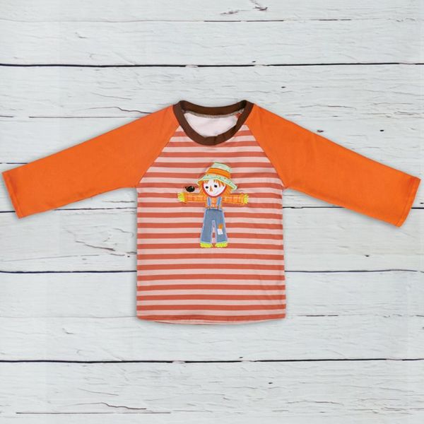 

new arrivals fall baby boy's cotton boutique t-shirt reglans children harvest season scarecrow pattern clothes bsy806-038, Blue