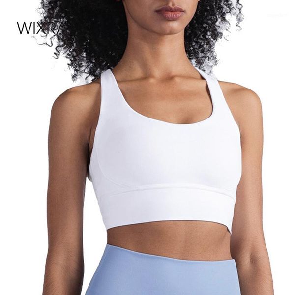 

wixra sports gym women's solid fitness cross strap gym running short tank athletic fast dry vest1, White