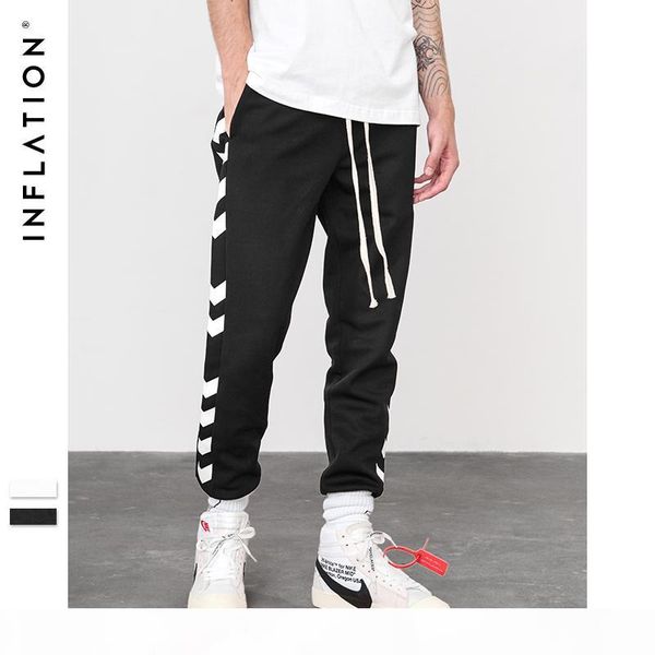 

inflation 2018 a w sweatpants side traffic lane printed male streetwear track pants trousers casual jogger pants 8829w, Black