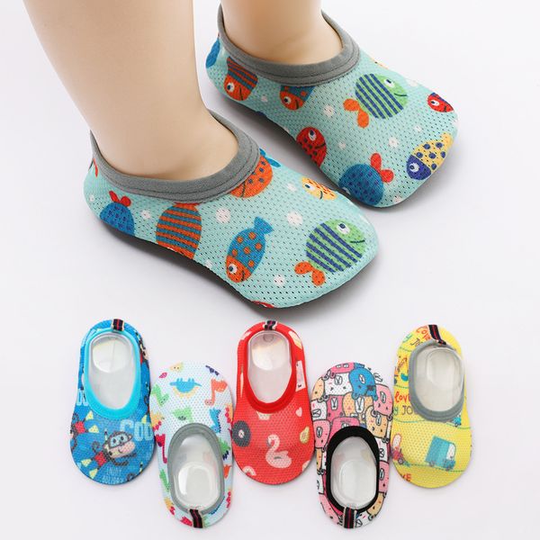 

новая весна лето детский non-slip номер носки мультфильм mesh детские ползучая малышей обувь носки младенца короткие no-show socks indoor y2, Pink;yellow
