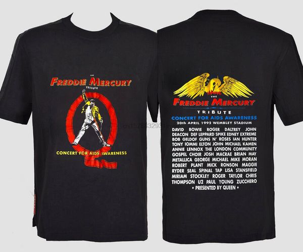 

freddie mercury tribute concert queen bowie 1992 original vintage tour print summer style fashion sport hooded sweatshirt hoodie t shirt