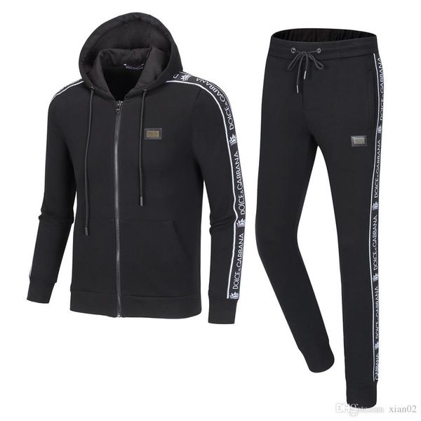 

2020 men's designer casual sportswear letter printed sweatshirt men's jogging pants suitable suits hooded hooded hoodie pants set, Gray