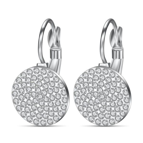 

fashion shiny full austrian rhinestone crystal earring wholesale, Silver