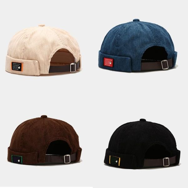 

letters label velvet beanie docker cap retro rolled cuff sailor skull hat m2eb