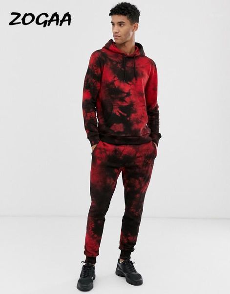 

zogaa 2020 new casual sports suit foreign trade men's 3d digital printed floral hooded casual sports suit1, Gray