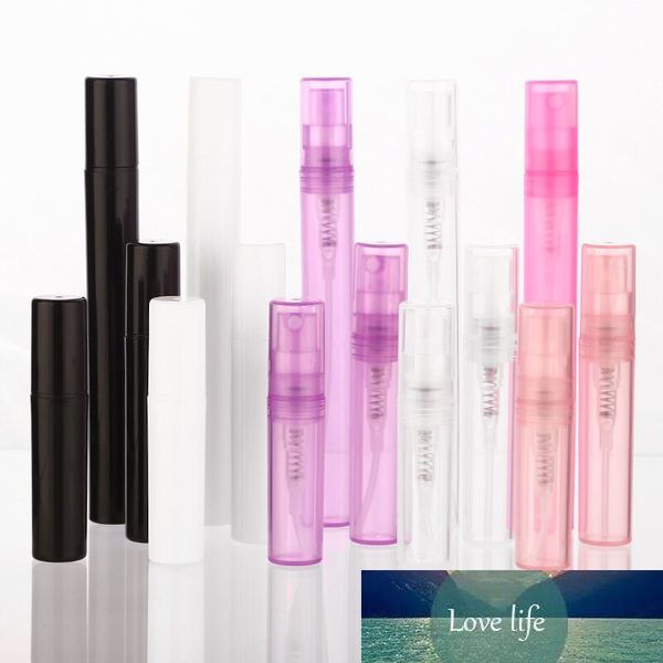 

100pcs/lot 2ml 3ml 4ml 5ml pink white black clear plastic perfume spray bottle sample mist sprayer atomizer perfume bottle