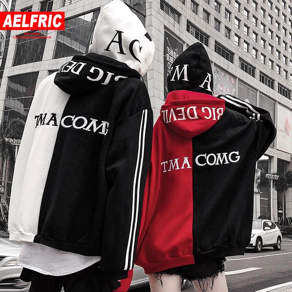 

aelfric double hooded fleece streetwear letter print hoodies sweatshirts new design winter warm hip hop skateboard hoodie qa27, Black