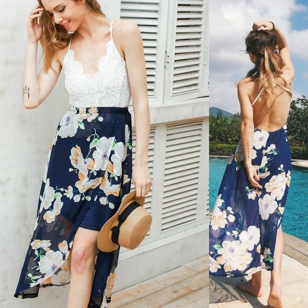 

fvqum lace sling v-neck women's summer beach slit printed chiffon maternity women's summer print beach v-neck women's sling s, Black;gray