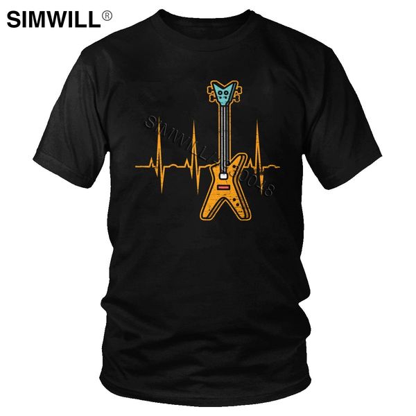 

vintage bassist heartbeat printed soft short sleeved retro musical instrument bass guitar tee gift hooded sweatshirt hoodie men t shirt