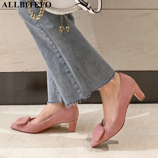 

allbitefo genuine leather women high heel shoes brand high heels office ladies shoes spring women heels, Black