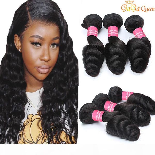 

virgin peruvian loose wave hair bundles unprocessed peruvian virgin loose wavy hair extensions 8a peruvian remy human hair weaves, Black