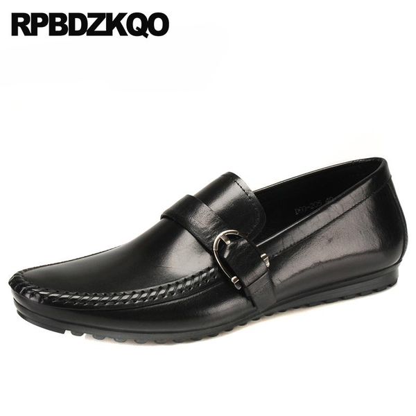

dress shoes casual metal spring driving men designer leather loafers luxury monk strap real black genuine british style moccasins soft