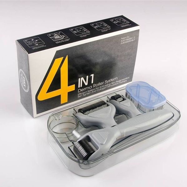 

4 in 1 dermaroller microneedling roller microneedle derma skin roller for facial beauty spa by fast shipping 7 days