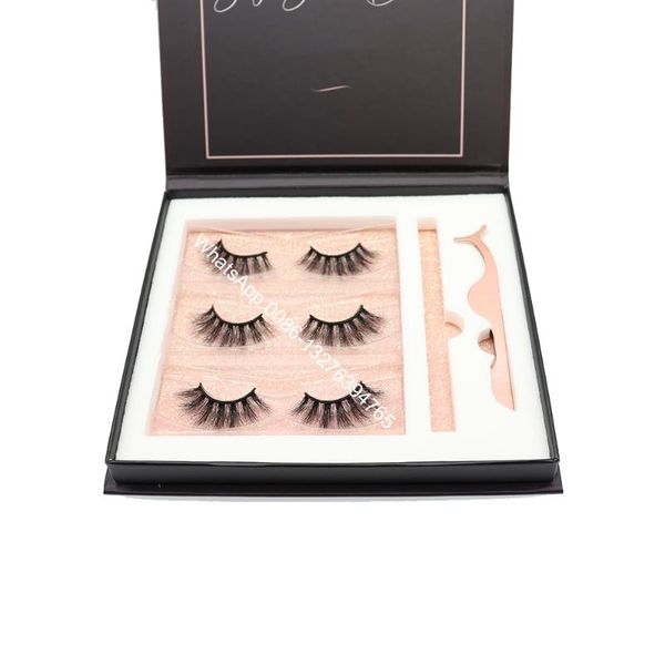 

false eyelashes lash book custom 3 pairs 3d mink tweezers eyeliner set boxes wholesale 20mm eyelash lashbox packaging
