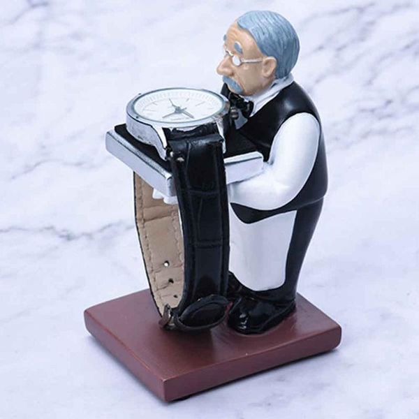 

fashion resin watch stand astronaut old housekeeper watch display stand storage case box jewelry gift organizer holder jewelry, Pink;blue
