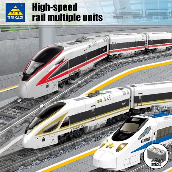 

kazi modern city technic high-speed electric train building blocks battery powered railway motor model bricks toys for kids jllkdl ly_bags
