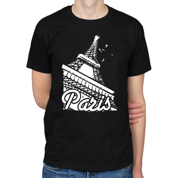 

summer прохладный tee shirt париж франция эйфелева башня travel праздник stencil art mens t-shirt tee смешная футболка спортивная с капюшоно