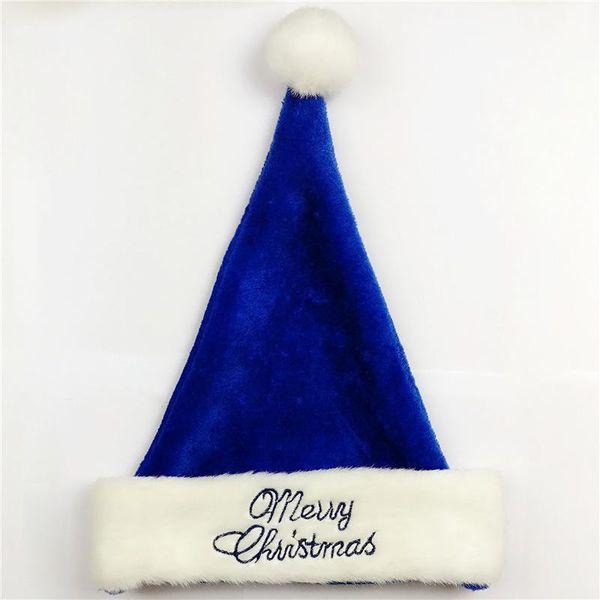 

3шт лот вышитого рождества шляпа толстые голубые шапки для подарков детей взрослого xmas декор нового года дом для вечеринок sqcuvg