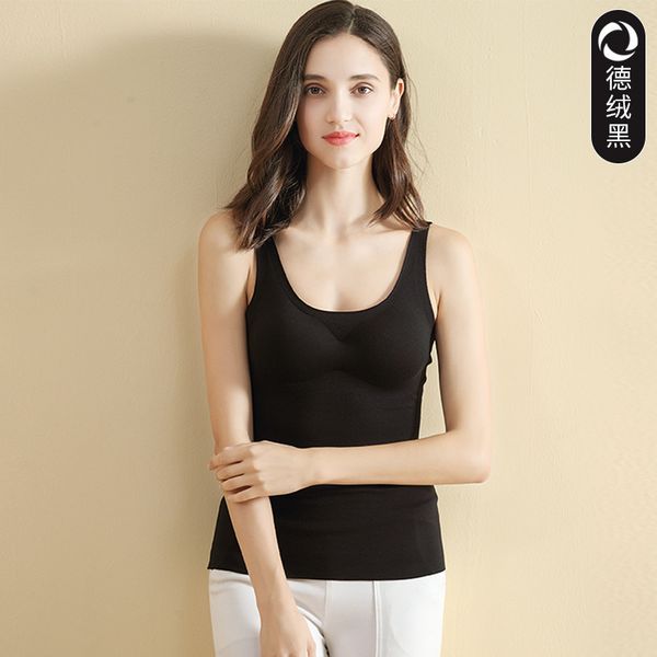 

warm winter keep sleeping sleeveless the neck without sewing thermal underwear of women's shirts a0853 chvf, Black;pink