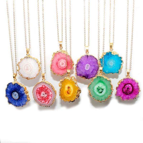 

natural stone pendant necklace sunflower irregular purple crystal necklace for women reiki healing 1pcs1, Silver