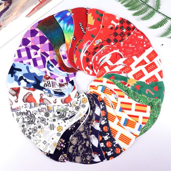 

2021 рождество хэллоуин маски для лица взрослые дети printing конструкторы лица маски многоразовый моющийся дышащий мужской рот муфельной e9