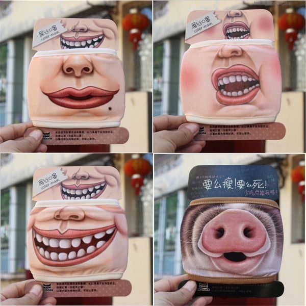 

factoryl4cv3d big funny mouth pig cartoon face protective mask dustproof washable stretchy earlo ovr7