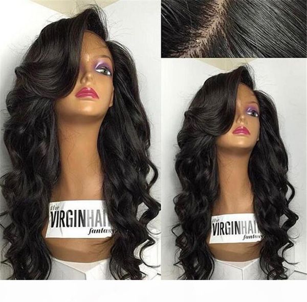 

150 density malysian human hair glueless full lace wigs virgin hair wavy wigs glueless long human hair full lace wig, Black;brown