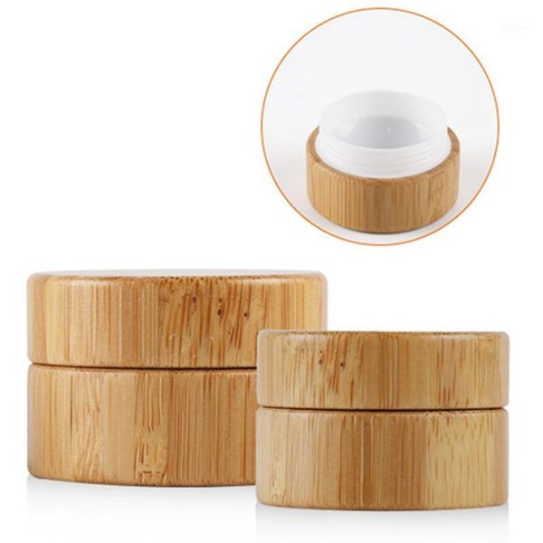 

5g 10g high qualtiy bamboo bottle cream jar nail art mask cream refillable empty cosmetic makeup container bottle1