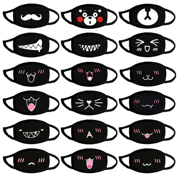 

mouth 100 pcs cotton face black earloops fashion breathable cute cartoon cloth masks anti dust mascherine in