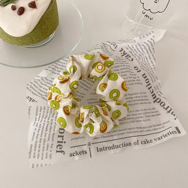 

aomu 2020 bands 1шт корея новые сладкая tvocado фрукты печати девочка лето cute женщины упругие волос аксессуары для волос bbyjin bdehome, Golden;white