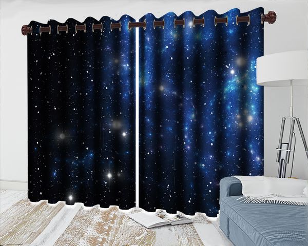 

landscape 3d curtain promotion beautiful space planet romantic landscape modern decoration 3d blackout curtain