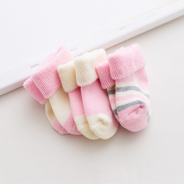 

3 pairs/lot winter new thinck warm baby socks newborn baby girl socks cute striped infant boy socks neonato skarpetki niemowlak y201009, Pink;yellow