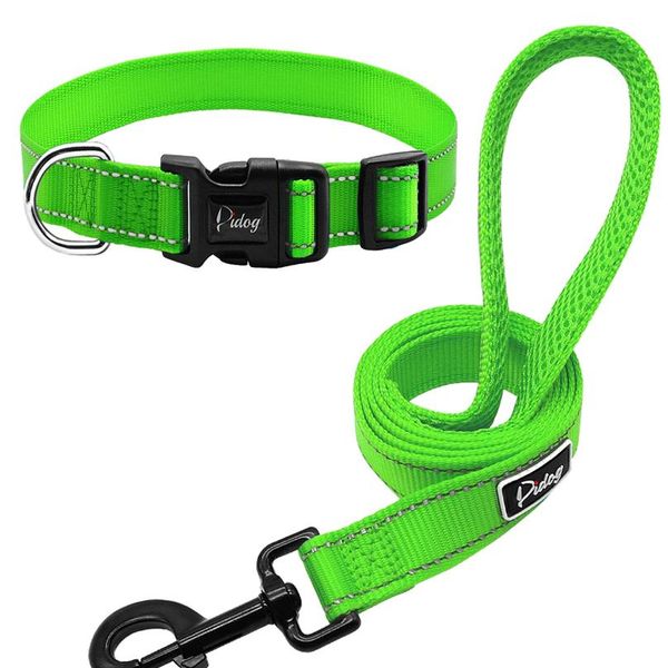 

nylon reflective dog collar and leash set adjustable walking training dog belt traction rope for medium large dogs pi wmtxiq